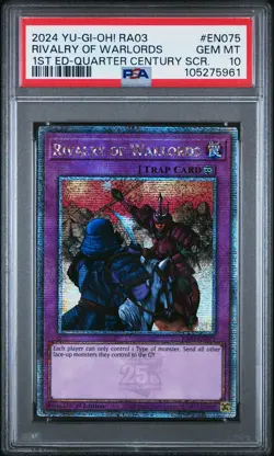 2024 YU-GI-OH! RA03-QUARTER CENTURY BONANZA #EN075 RIVALRY OF WARLORDS PSA 10 - Image 1