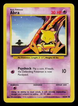 Pokemon Card - Abra Base Set 43/102 Common - Image 1