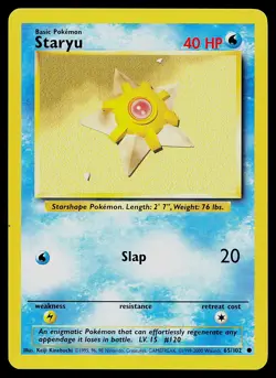 Pokemon Card - Staryu Base Set 1999-2000 UK 65/102 Common - Image 1