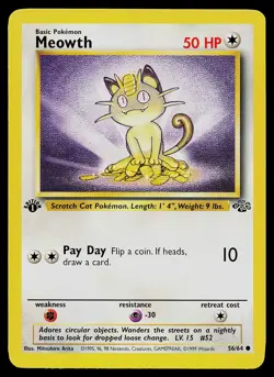 Pokemon Card - Meowth Jungle 56/64 1st Edition - Image 1