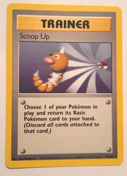 1999 Scoop Up 78/102 Rare Trainer Pokemon Card WOTC Base Set Lp - Image 1