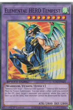 YUGIOH CARD ELEMENTAL HERO TEMPEST SGX2-ENA21 1ST EDITION COMMUN - Image 1