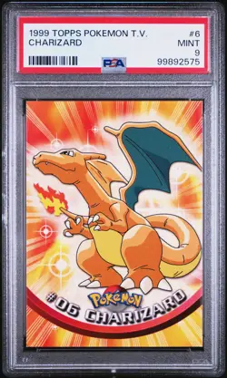 1999 TOPPS POKEMON TV #6 CHARIZARD PSA 9 - Image 1