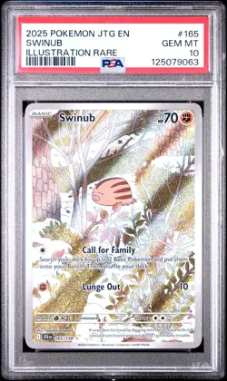 2025 POKEMON JTG EN-JOURNEY TOGETHER 165 SWINUB ILLUSTRATION RARE -PSA 10 GEM MT - Image 1