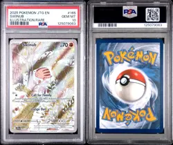2025 POKEMON JTG EN-JOURNEY TOGETHER 165 SWINUB ILLUSTRATION RARE -PSA 10 GEM MT - Image 3