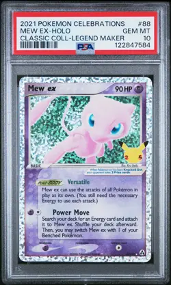 2021 POKEMON CELEBRATIONS CLASSIC COLLECTION #88 MEW EX-HOLO PSA 10 - Image 1