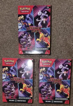 (Lot Of 3) Pokemon Destined Rivals Booster Bundles (Sealed) - Image 1