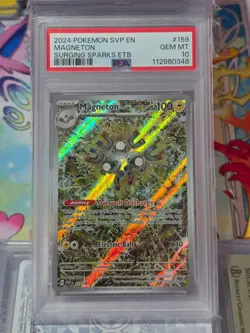 2024 Pokemon Surging Sparks ETB MAGNETON #159 Elite Trainer Box Promo PSA 10 GEM - Image 1