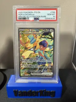 2025 Pokemon JTG EN Hop's Zacian ex 186/159 Special Illustration Rare PSA 10 - Image 1