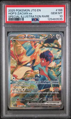 2025 Pokemon JTG EN Hop's Zacian ex 186/159 Special Illustration Rare PSA 10 - Image 3