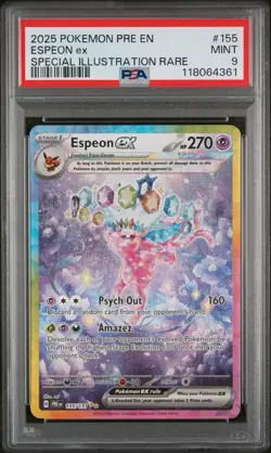 2025 POKEMON PRE EN-PRISMATIC EVOLUTIONS #155 ESPEON EX PSA 9 - Image 1