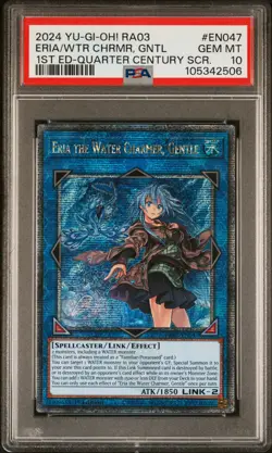 2024 1ST ED-QUARTER CENTURY SECRET RARE ERIA THE WATER CHARMER, GENTLE PSA 10 - Image 1