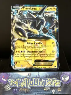 Pokemon Card Thundurus EX 38/116 Plasma Freeze Holo Rare NM - Image 1