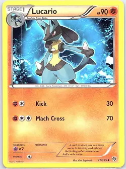 Lucario 77/135 Non Holo Plasma Storm - Pokemon Card - NM - Image 1