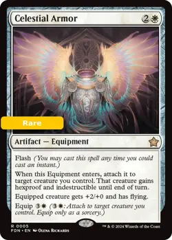MTG Celestial Armor Foundations Rare Artifact Equipment NM - Image 1