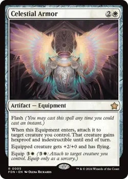 MTG Celestial Armor Foundations Rare Artifact Equipment NM - Image 2