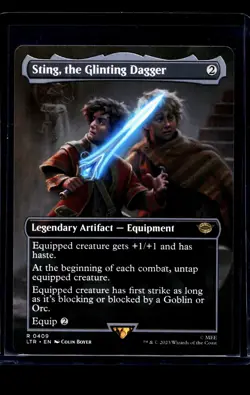 MTG Magic The Gathering Lord of the Rings Borderless Sting the Glinting Dagger - Image 1