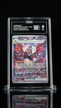 ‼CHARIZARD EX 2024 POKEMON SCARLET & VIOLET PALDEAN FATES #234 SIR~GRADE 9💨 - Image 1
