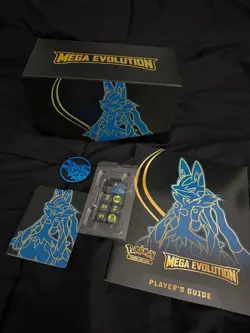 Pokemon Mega Evolution Lucario EMPTY ETB Box + Guide + Dice + Coin + Dividers - Image 1