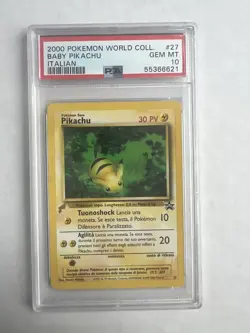 Pokemon TCG Baby Pikachu 27 2000 Pokemon Worlds Collection Italian PSA 10 - Image 1