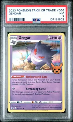 2023 POKEMON TRICK OR TRADE #066 GENGAR PSA 7 - Image 1