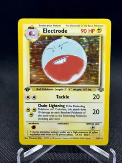 Pokemon TCG Electrode 2/64 Jungle 1st Edition Holo Rare Moderately Played - Image 1