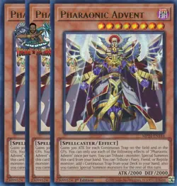 Yugioh! 3x Pharaonic Advent MP24-EN184 Ultra Rare 1st Ed NM - Image 1