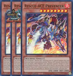 Yugioh! 3x Rescue-ACE Preventer MP24-EN217 Ultra Rare 1st Ed NM - Image 1