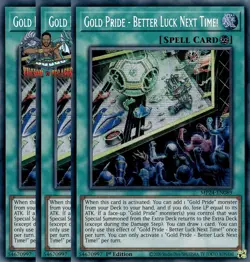 Yugioh 3x Gold Pride - Better Luck Next Time! MP24-EN089 Prismatic Secret Rare - Image 1