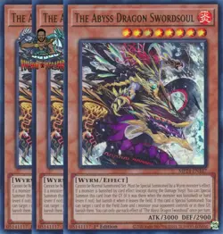Yugioh! 3x The Abyss Dragon Swordsoul MP24-EN167 Ultra Rare 1st Ed NM - Image 1