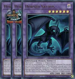 Yugioh! 3x Horned Saurus MP24-EN271 Ultra Rare 1st Ed NM - Image 1