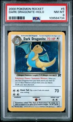 Pokemon Card - PSA 8 - Dark Dragonite 5/82 Team Rocket Rare Holo MINT - Image 1