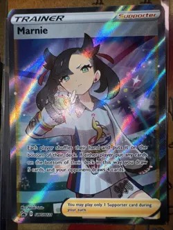 Pokemon Trainer Marnie TCG Holo Black Star Promo Card #SWSH121 - Image 1