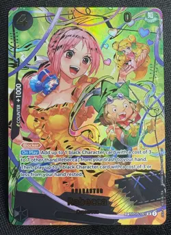 Rebecca OP05-091 SR One Piece Card The Best PRB-02 Gold Foil Alt Art - Image 1