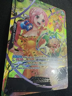 Rebecca OP05-091 SR One Piece Card The Best PRB-02 Gold Foil Alt Art - Image 3