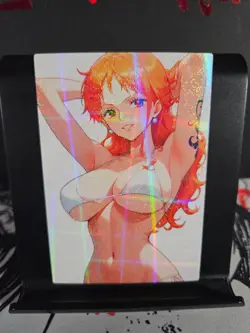 Nami One Piece Art Card Holo Glitter Anime Sexy Waifu CCG - Image 1