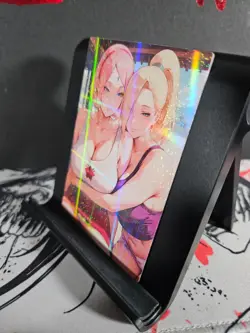 Sakura Haruno & Ino Yamanaka Naruto Art Card Holo Glitter Anime Sexy Waifu CCG - Image 2