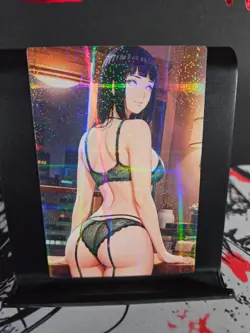 Hinata Hyuga Naruto Art Card Holo Glitter Anime Sexy Waifu CCG - Image 1