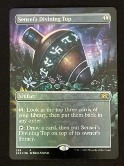 1x MTG Sensei's Divining Top (Borderless, Foil) - Double Masters 2022 (2X2) #398 - Image 1