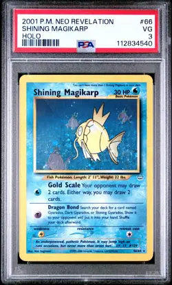 PSA 3 2001 Neo Revelation Shining Magikarp 66/64 Holo Foil Rare Pokemon Secret - Image 1