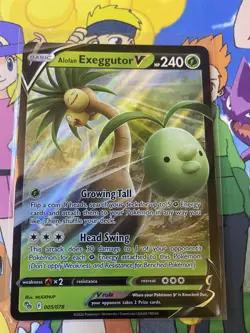 Pokemon TCG Alolan Exeggutor V Pokemon Go 005/078 Holo Ultra Rare - Image 1