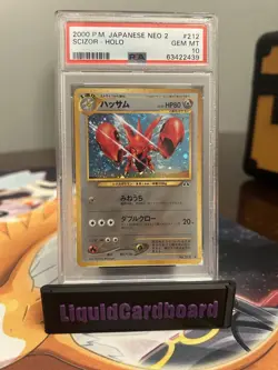 Pokemon Japanese Neo 2 Scizor Holo #212 PSA 10 - Image 1