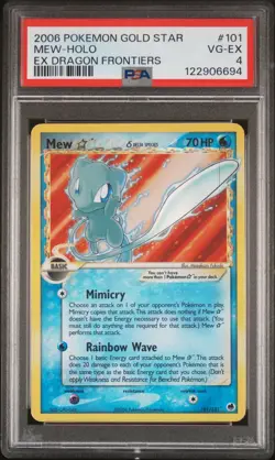 2006 POKEMON EX DRAGON FRONTIERS GOLD STAR #101 MEW-HOLO PSA 4 - Image 1