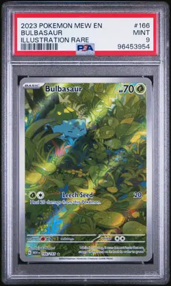 2023 Pokemon MEW EN - 151 Illustration Rare Bulbasaur #166 PSA 9 MINT - Image 1