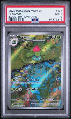 2023 Pokemon MEW EN - 151 Illustration Rare Ivysaur #167 PSA 9 MINT - Image 1