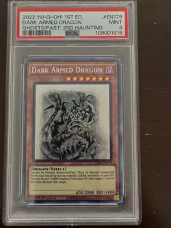 Yugioh Dark Armed Dragon Ghost/Past 2 1st Ed Ghost Rare GFP2-EN179 PSA 9 - Image 1