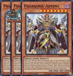 Yugioh! 3x Pharaonic Advent PHHY-EN096 Super Rare 1st Ed NM - Image 1