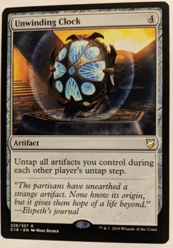 MTG English Magic Card Near Mint UNWINDING CLOCK from Commander 2018 - Image 1