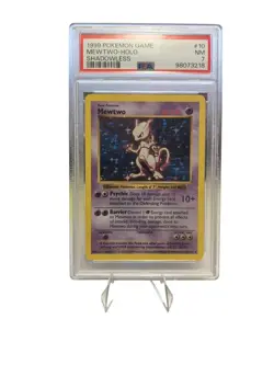 1999 Pokemon Base Set (SHADOWLESS MEWTWO) HOLO GRADED PSA-7 CARD #10/102 - Image 1