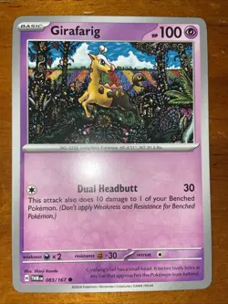 Pokemon TCG Girafarig Card Twilight Masquerade 083/167 NM 2024 - Image 1